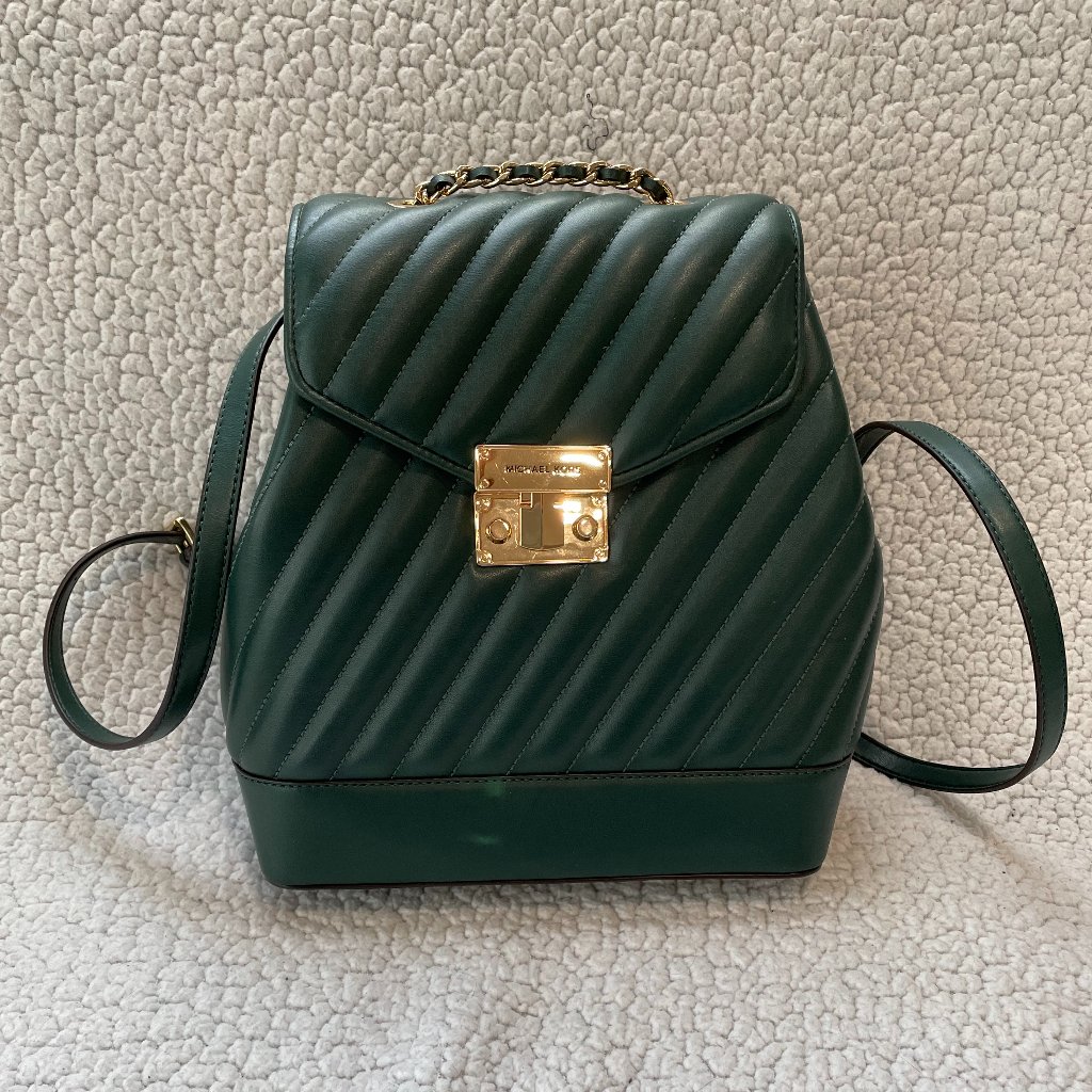 Michael Kors Emerald Quilted Backpack